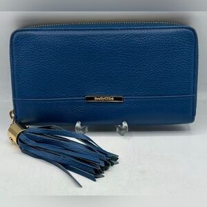 Auth SEE BY CHLOE Leather Long Wallet Blue with Tassel- EUC​​